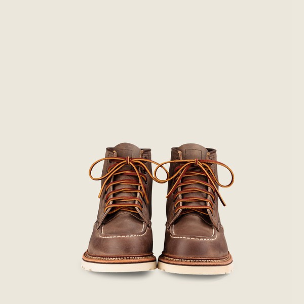 Red Wing Heritage Boots Classic Moc – 6-inch Rough & Tough Leather - Khaki - Mens IXD679123